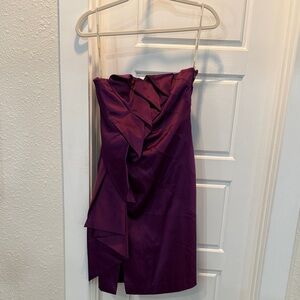 Karen Millen Vibrant Strapless Purple Cocktail Dress